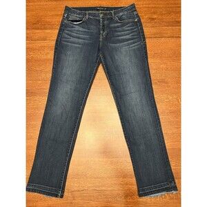 Level 99 Women's Size 29 Mid Rise Jeans, Dark Blue Button Fly
